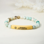 Personalised Beaded Stretch Medical Alert ID Bracelet with Engraved Text Emergency Gift for Diabetes Allergy Epilepsy