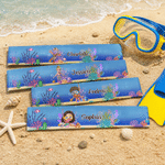 Personalised Cartoon Diving Character Sea Animal Coral Beach Chair Towel Strap with Name Beach Accessories Pool Party Birthday Gift for Diving Lovers