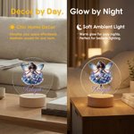 Personalised Black Birth Flower Fairy LED Night Light with Name and Wooden Base Room Decor Birthday Gift for African American Girls