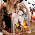 Personalised Halloween Yellow Duck Clear Gift Bag with Name Daily Use Halloween Party Gift for Kids