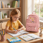 Personalized Birth Flower Cartoon Character Heart Butterfly Floral Backpack with Name Back to School Birthday Gift for Kids