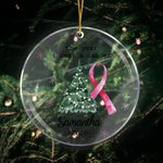 Personalised The Year I Beat A Cancer Acrylic Ceramic Ornament with Name Tree Decor Christmas Gift for Family Friends