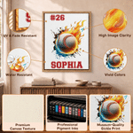 Personalized Soccer Basketball Canvas Prints with Name and Number Modern Living Room Decor Ship from USA Birthday Gift for Kids Teenagers
