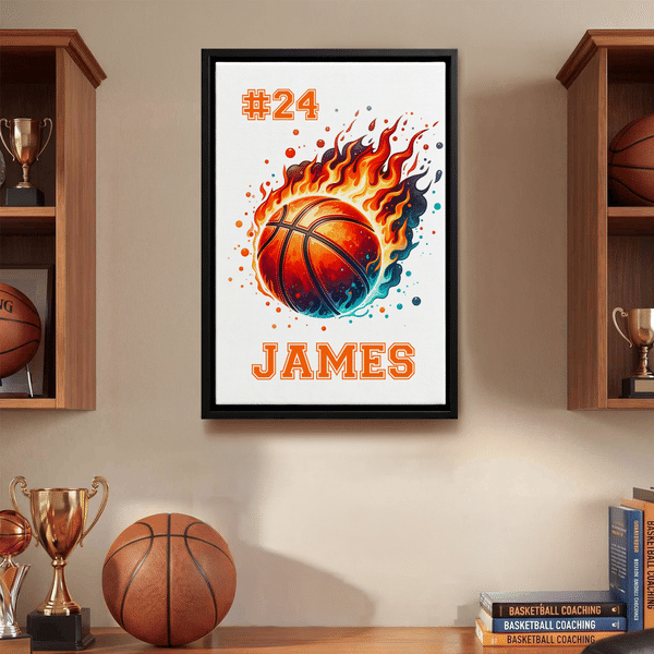 Stampe su tela personalizzate con tema calcio e pallacanestro, con nome e numero: decorazioni moderne per il soggiorno. Spedizione dagli Stati Uniti. Regalo di compleanno per bambini e adolescenti