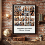 Personalized 4-20 Photos Canvas Print with Name Text Ship from USA Home Decor Wedding Anniversary Housewarming Gift for Couple Newlywed