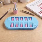 Personalized Multicolour 10-Groove Oval Nail Organizer Tray with Text Desk Decor Anniversary Birthday Gift for Women and Manicurists