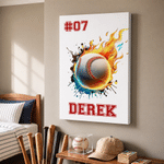 Personalized Soccer Basketball Canvas Prints with Name and Number Modern Living Room Decor Ship from USA Birthday Gift for Kids Teenagers
