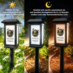 Personalisiertes Solar Grablicht mit Trauerspruch Blumenkranz & Foto | mit Namen & Datum | Garten | Friedhof | Erinnerung Geschenk für Hinterbliebene