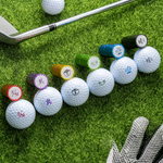 Personalized Golf-Themed Monogram Letter Pattern Golf Ball Stamp Hat Clip Set with Name and Date Golf Club Game Day Birthday Gift for Golf Lovers