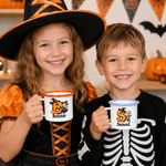 Personalized Halloween Cartoon Character Photo 12 oz Enamel Mug with Name and Initial Halloween Party Gift for Kids