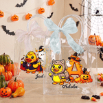 Personalised Halloween Yellow Duck Clear Gift Bag with Name Daily Use Halloween Party Gift for Kids
