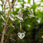 Personalizado You Left Paw Print on My Heart Atrapasol con forma de corazón y pata Rainbow Bridge Pet Loss Gift