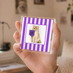 Personalised Multi-Colour Pet Flag Square Acrylic Plaque Desktop Decor Back to School Anniversary Gift for College Students Pet Lovers
