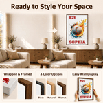 Personalized Soccer Basketball Canvas Prints with Name and Number Modern Living Room Decor Ship from USA Birthday Gift for Kids Teenagers