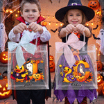 Personalised Halloween Yellow Duck Clear Gift Bag with Name Daily Use Halloween Party Gift for Kids