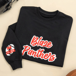 Personalized Puff Embossed Glitter Sports Mascot Sweatshirt with Team Name and Text Daily Wear Back to School Game Day Gift for Teammate Athlete