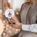 Personalised The Year I Beat A Cancer Acrylic Ceramic Ornament with Name Tree Decor Christmas Gift for Family Friends