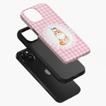 Personalised Watercolour Pet Photo Portrait Striped Phone Case for iPhone Samsung with Name Daily Use Birthday Gift for Pet Lovers