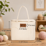 Personalized Yarn Pattern Large Capacity Canvas Storage Bag with Name Daily Use Sewing Birthday Gift for Crafters Knitters