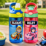 Personalized Fantasy Racing Car Photo 16 oz Water Bottle with Name Outdoor Supplies Back to School Birthday Gift for Kids Students