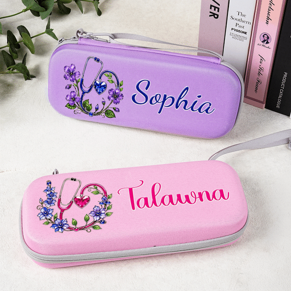 Personalized Birth Flower & Birthstone Stethoscope Case with Name Daily Use Nurse Appreciation Birthday Gift for Nurse Doctor