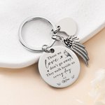 Personalized Angel Wing Photo Keychain with Nickname and Miss You Heart Charm Memorial Sympathy Gift for Loss of Loved One