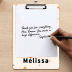 Personalized Cartoon Black Teacher Acrylic Clipboard with Name School Supplies Teacher Appreciation Week Teacher's Day Gift for Teacher