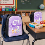 Personalized Multicolor Cute Animals Initial Backpack Lunch Bag Pencil Case Set with Name Daily Use Back to School Gift for Kids