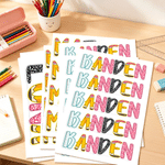 Autocollants imperméables personnalisés, mignons et colorés sur le thème de l'école, avec prénom – À utiliser au quotidien – Cadeau de rentrée scolaire ou d'anniversaire pour les élèves, garçons et fi