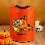 Personalised Cute Halloween Duck LED Light Bucket Bag with Name and Initial Trick or Treat Halloween Party Gift for Kids Boys Girls
