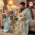 Personalized Oil Painting Style Pet Photo Soft Throw Blanket with Name Ship from Canada Home Decor Birthday Pet Memorial Gift for Pet Lovers