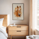 Personalised Watercolor Horse Portrait Photo Canvas Prints with Name Wall Decor Ship from USA Housewarming Birthday Gift for Horse Owner
