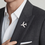 Personalised Airplane Lapel Brooch Pin with Engraved Name Birthday Gift for Pilot Stewardess Flight Attendant