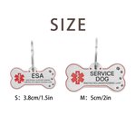 Personalised Bone Shape Service ESA Dog ID Tag with Pet Name Address and Telephone Outdoor Training Use Birthday Gift for Dog Owners