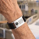 Personalized Medical Symbol Waterproof Medical Alert Bracelet with Engraved ID Name Tag and Magnetic Strap Daily Wear Travel Medical Gift for Patient