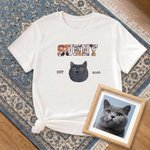 Personalized Multicolor Embroidered Pet Photo Avatar T-shirt Sweatshirt Hoodie with Name and Year Daily Wear Birthday Anniversary Gift for Pet Lovers