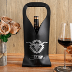 Personalised Western Longhorn Skull PU Leather Wine Bag with Name and Handle Protective Wine Accessories Birthday Wedding Gift for Wine Lover