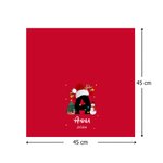 Personalisierte Rote Tisch Serviette aus 100% Baumwolle mit Weihnachtselementen und Namen Tischdeko Weihnachtsgeschenk für Familie Freunde