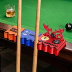 Personalised Elk Antlers Billiards 2-4 Cues Claw Holder with Text and Pool Ball Marker Sticks Table Accessory Christmas Gift for Billiard Lovers