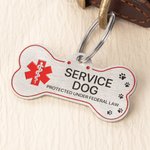 Personalised Bone Shape Service ESA Dog ID Tag with Pet Name Address and Telephone Outdoor Training Use Birthday Gift for Dog Owners