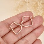 Personalized Dainty 1-5 Birthstones Heart Shape Earrings Daily Wear Birthday Anniversary Gift for Women