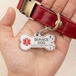 Personalised Bone Shape Service ESA Dog ID Tag with Pet Name Address and Telephone Outdoor Training Use Birthday Gift for Dog Owners