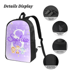 Personalized Multicolor Cute Animals Initial Backpack Lunch Bag Pencil Case Set with Name Daily Use Back to School Gift for Kids