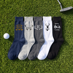 Personalized Multicolor Golf Theme 100% Cotton Socks with Name and Initial Golf Club Game Day Gift for Golf Lovers Golfers