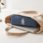 Personalised Multicolour Birth Flower Corduroy Pencil Case Pen Bag with Name Teacher's Day Birthday Back to School Gift for Colleague Teacher Student