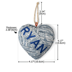 Personalized Handmade Embroidered Camouflage Heart Ornament with Name Home Decor Military Retirement Birthday Gift for Army Veterans