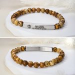 Personalised Beaded Stretch Medical Alert ID Bracelet with Engraved Text Emergency Gift for Diabetes Allergy Epilepsy