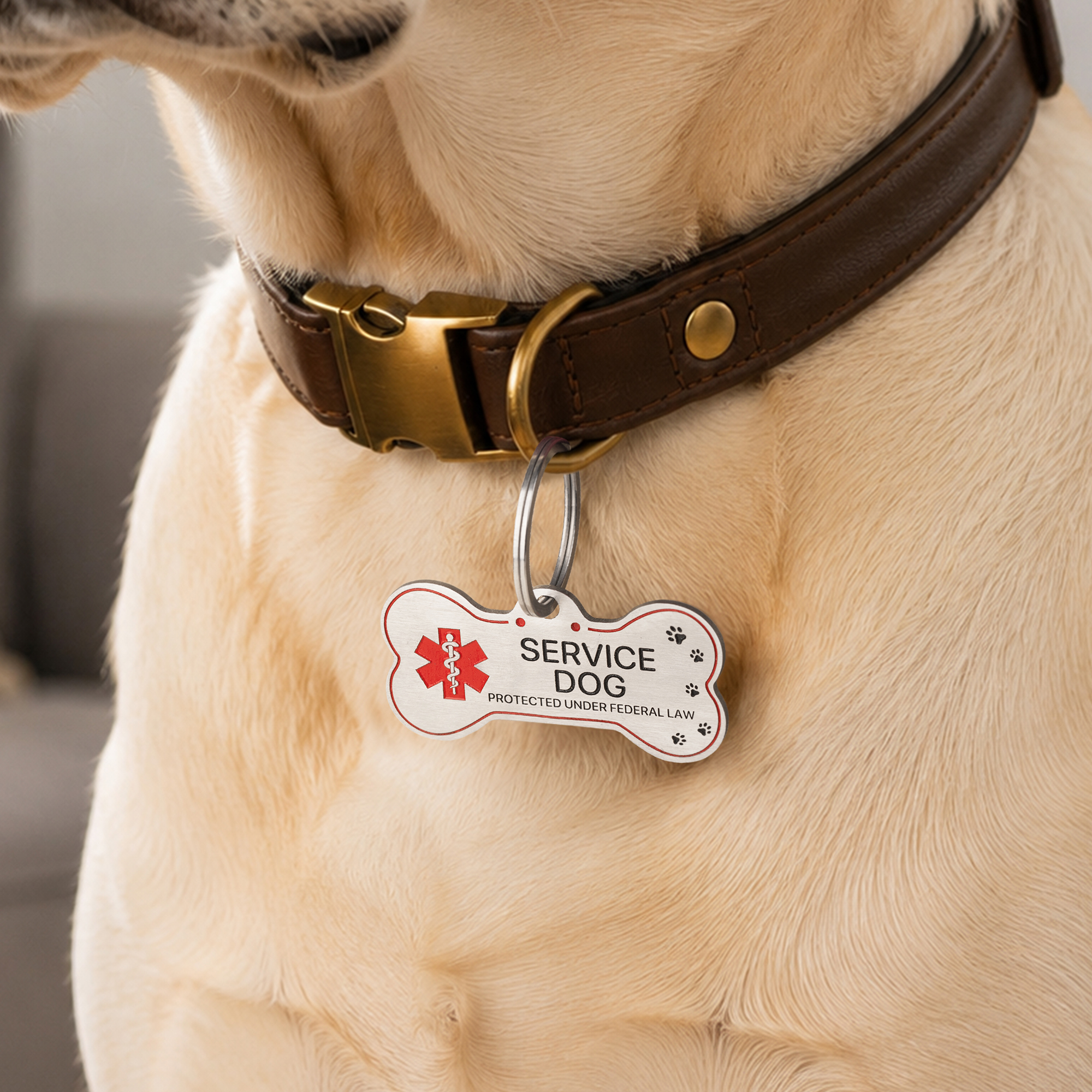 Individuell gestaltete ESA-Hundemarke in Knochenform mit Namen, Adresse und Telefonnummer des Haustiers – für das Training im Freien und als Geburtstagsgeschenk für Hundebesitzer
