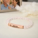 Personalised Beaded Stretch Medical Alert ID Bracelet with Engraved Text Emergency Gift for Diabetes Allergy Epilepsy