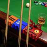 Personalised Elk Antlers Billiards 2-4 Cues Claw Holder with Text and Pool Ball Marker Sticks Table Accessory Christmas Gift for Billiard Lovers